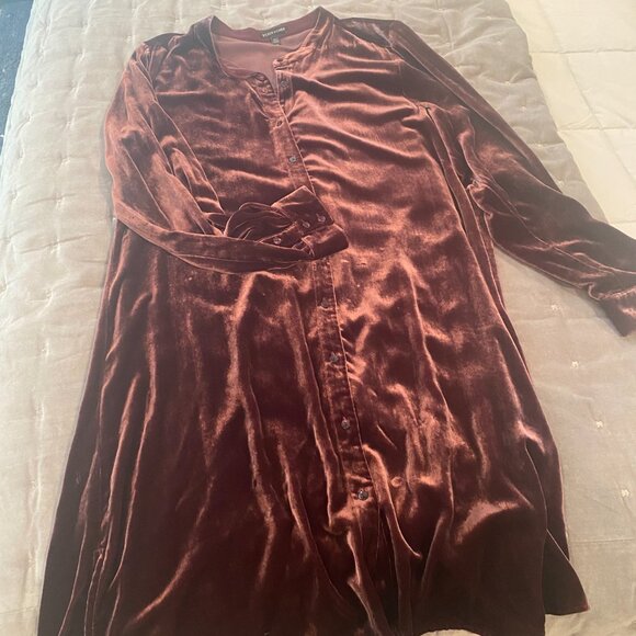 Eileen Fisher Velvet button front dress - size large - Picture 5 of 7